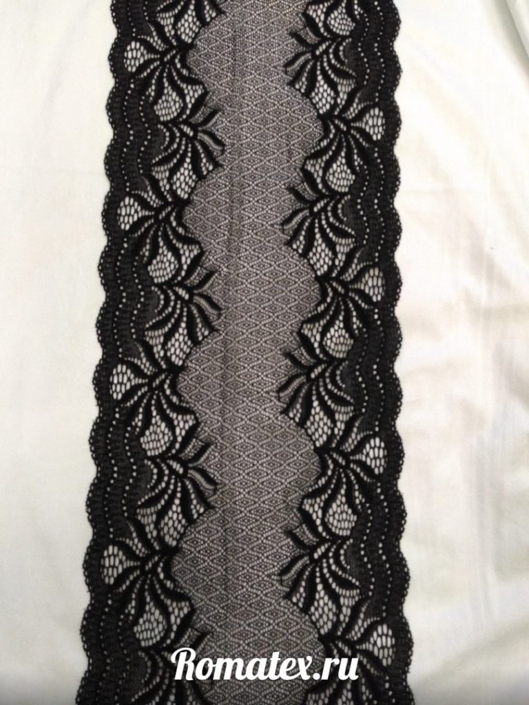 Кружево черное широкое D#5933 180 мм Кружево черное широкое D#5933 180 мм
