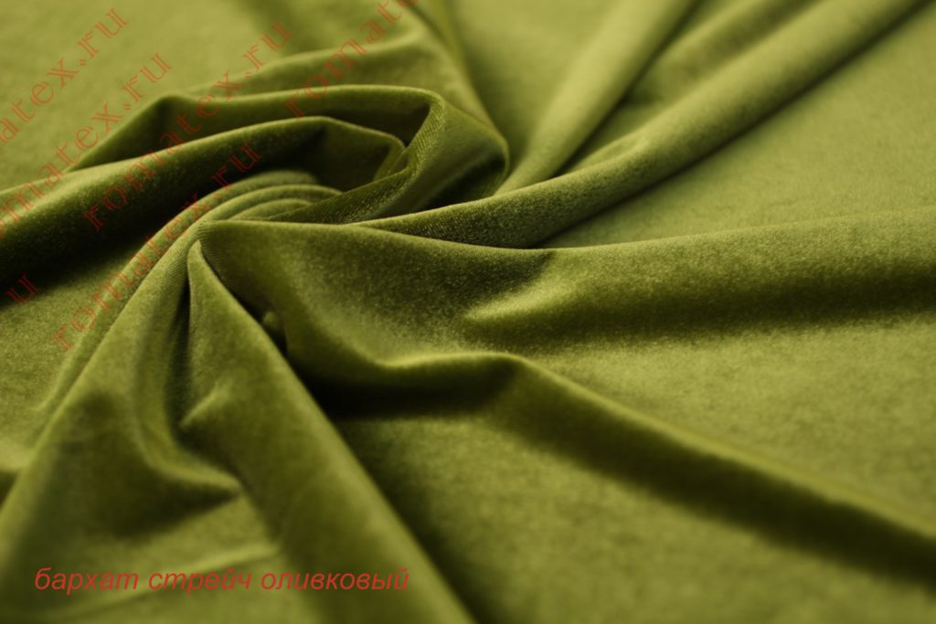 бархат стрейч оливковый однотонный бархат стрейч оливковый однотонный